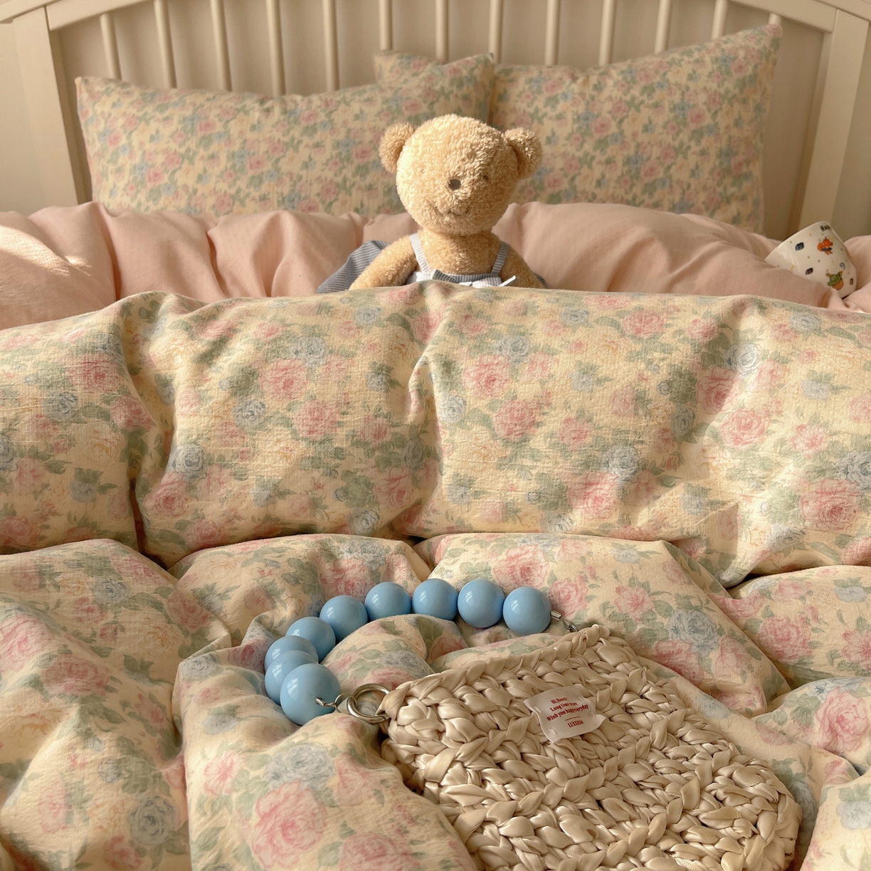 91家纺网 家纺一手货源 找家纺 繁花2025新款学生季第二波木棉水洗棉四件套三件套跑量款 陌生花开