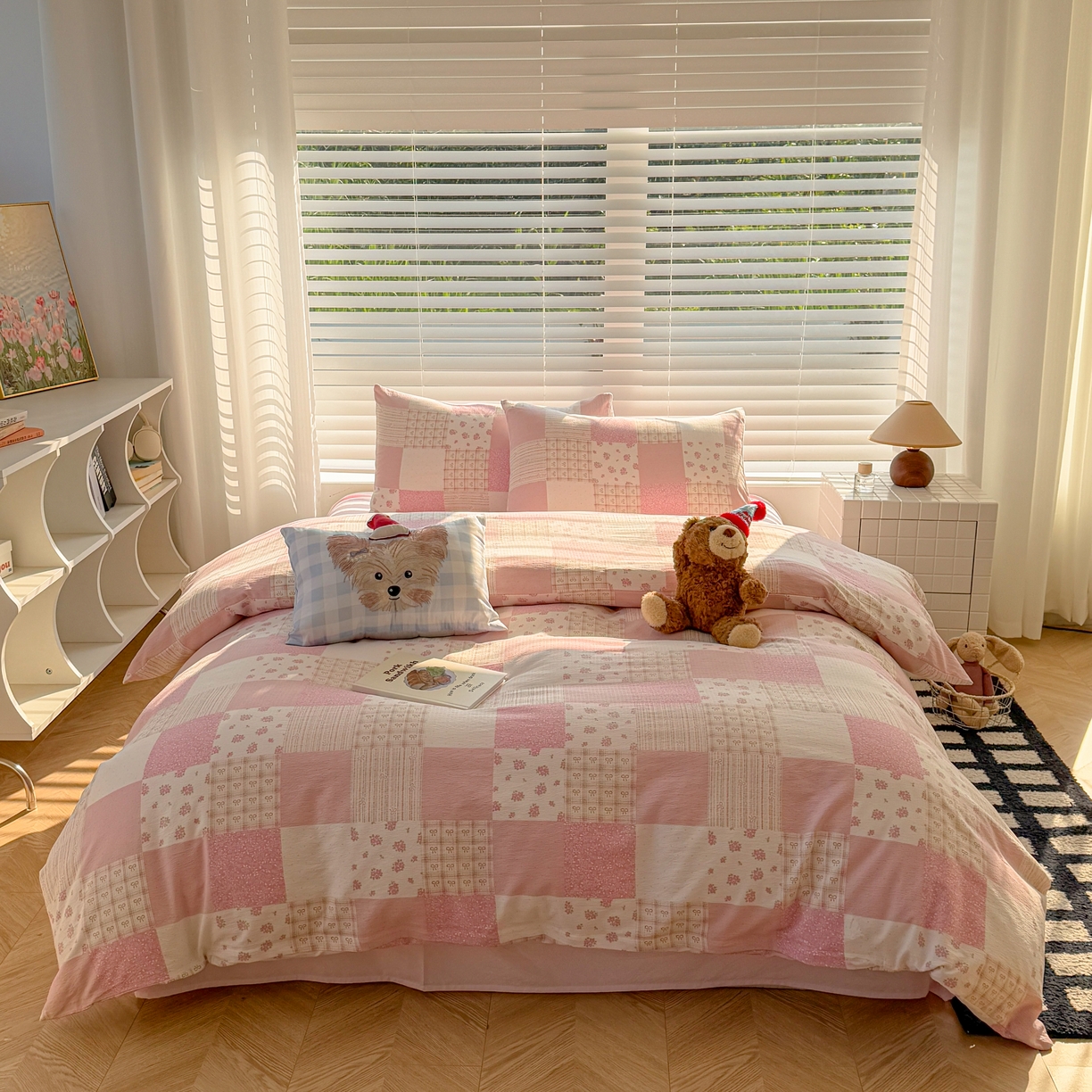 91家纺网 家纺一手货源 找家纺 繁花2025新款学生季第二波木棉水洗棉四件套三件套跑量款 怦然心动