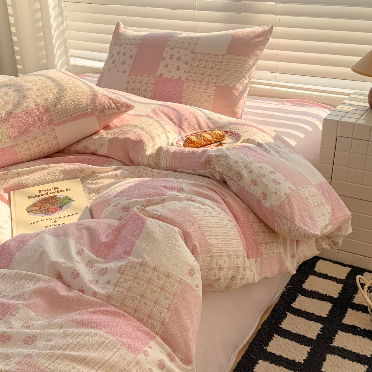 91家纺网 家纺一手货源 找家纺 繁花2025新款学生季第二波木棉水洗棉四件套三件套跑量款 怦然心动