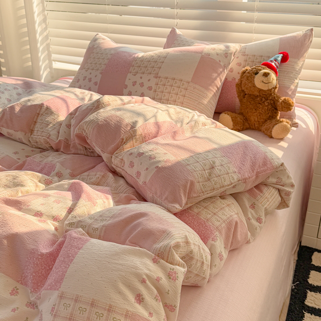 91家纺网 家纺一手货源 找家纺 繁花2025新款学生季第二波木棉水洗棉四件套三件套跑量款 怦然心动