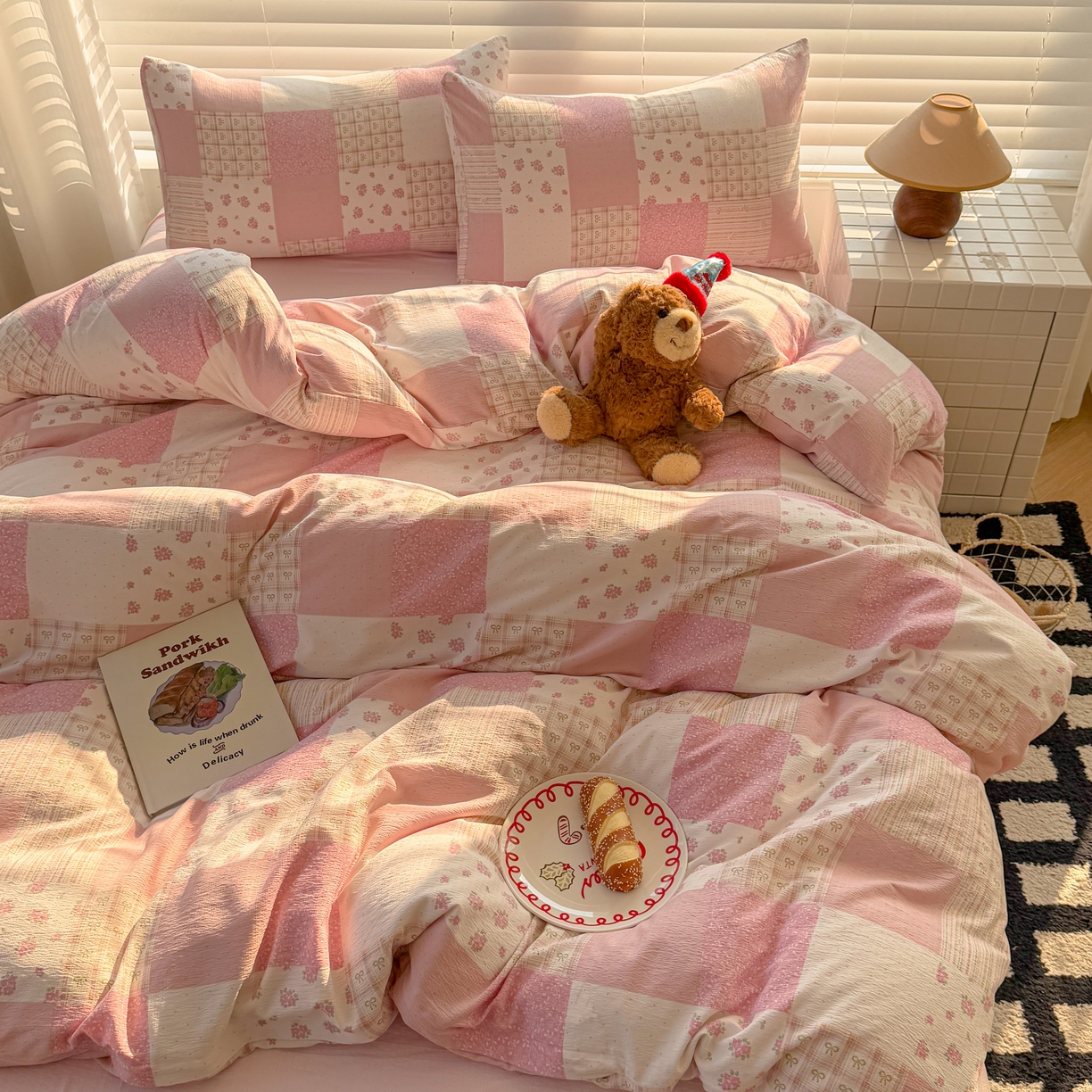 91家纺网 家纺一手货源 找家纺 繁花2025新款学生季第二波木棉水洗棉四件套三件套跑量款 怦然心动