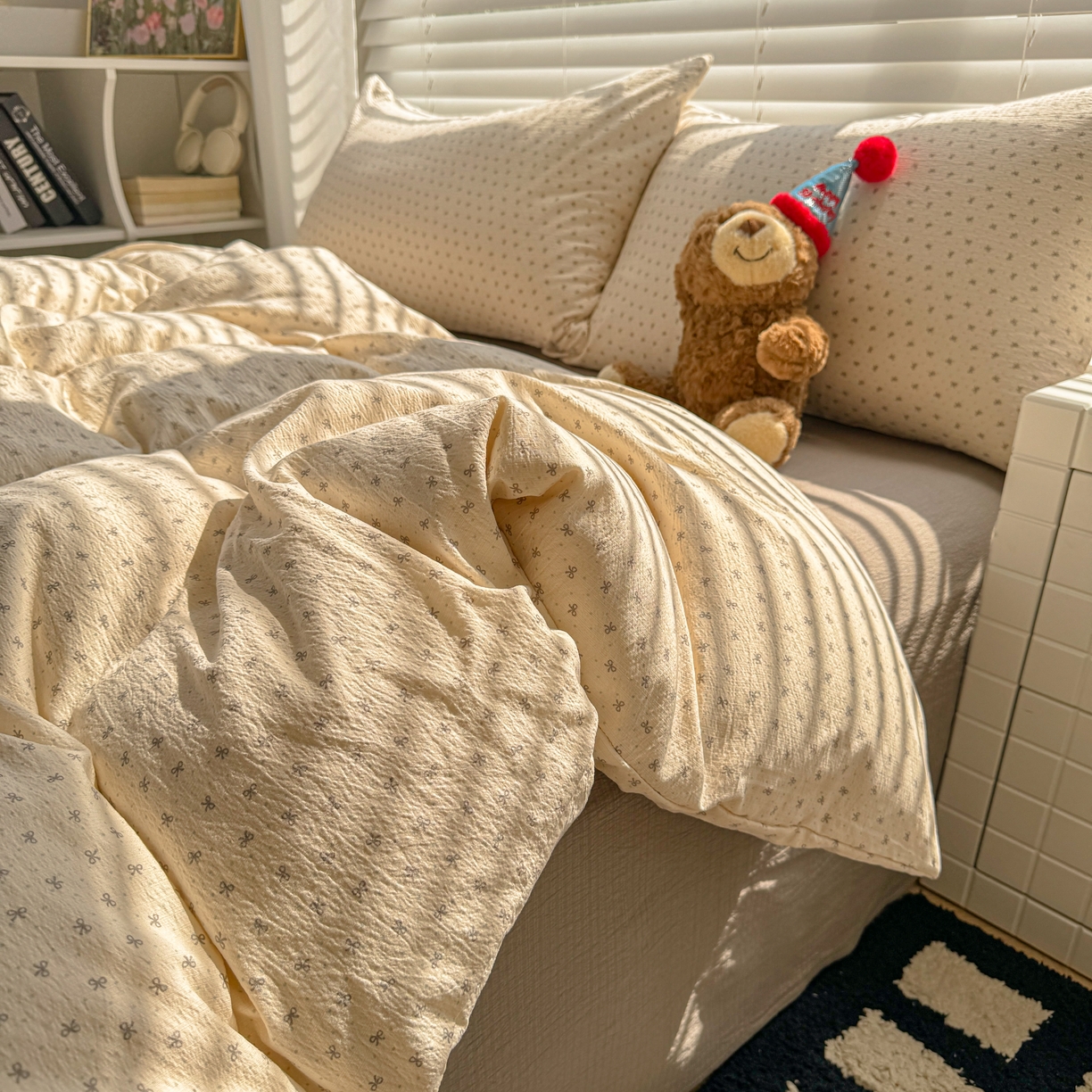 91家纺网 家纺一手货源 找家纺 繁花2025新款学生季第二波木棉水洗棉四件套三件套跑量款 情  书