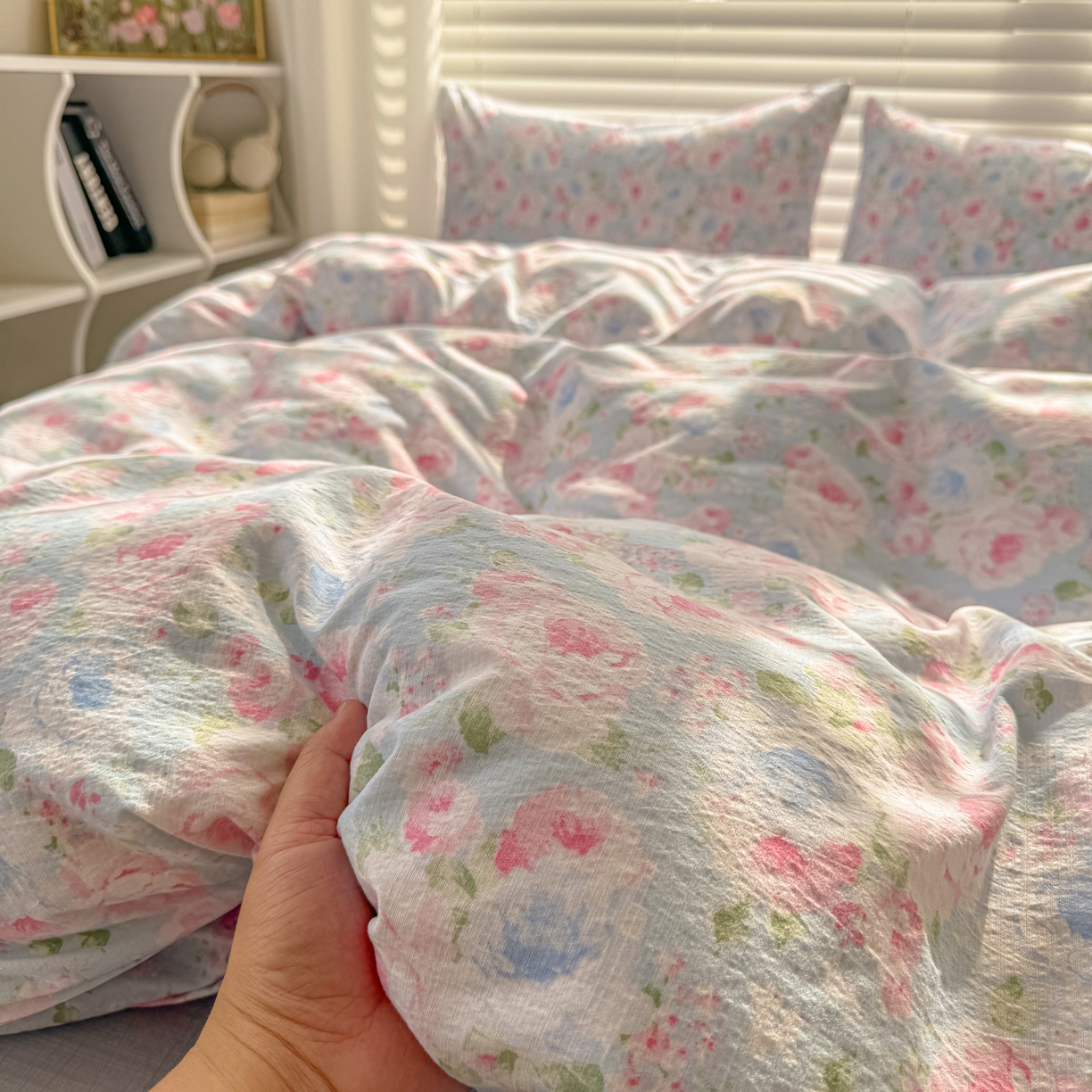 91家纺网 家纺一手货源 找家纺 繁花2025新款学生季第二波木棉水洗棉四件套三件套跑量款 盛夏光荫