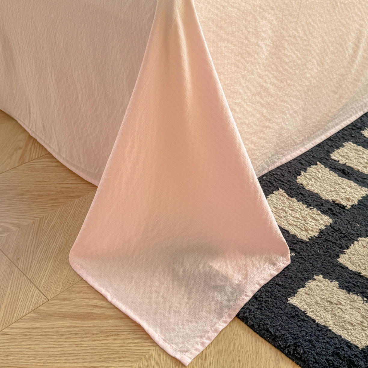 91家纺网 家纺一手货源 找家纺 繁花2025新款学生季第二波木棉水洗棉四件套三件套跑量款 甜筒小猫-粉