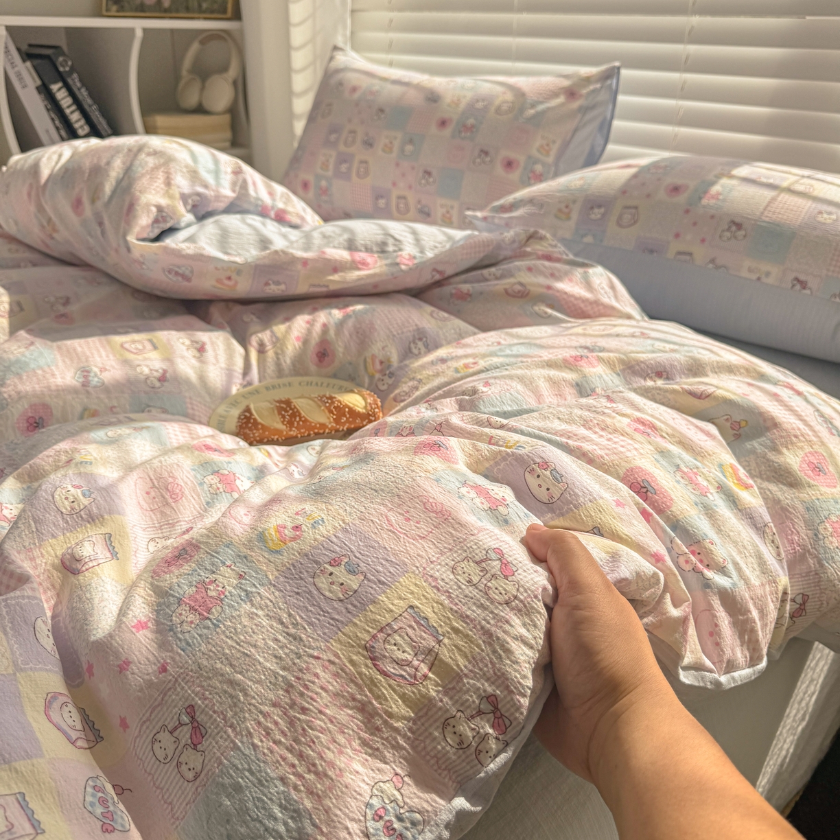 91家纺网 家纺一手货源 找家纺 繁花2025新款学生季第二波木棉水洗棉四件套三件套跑量款 小猫集结号