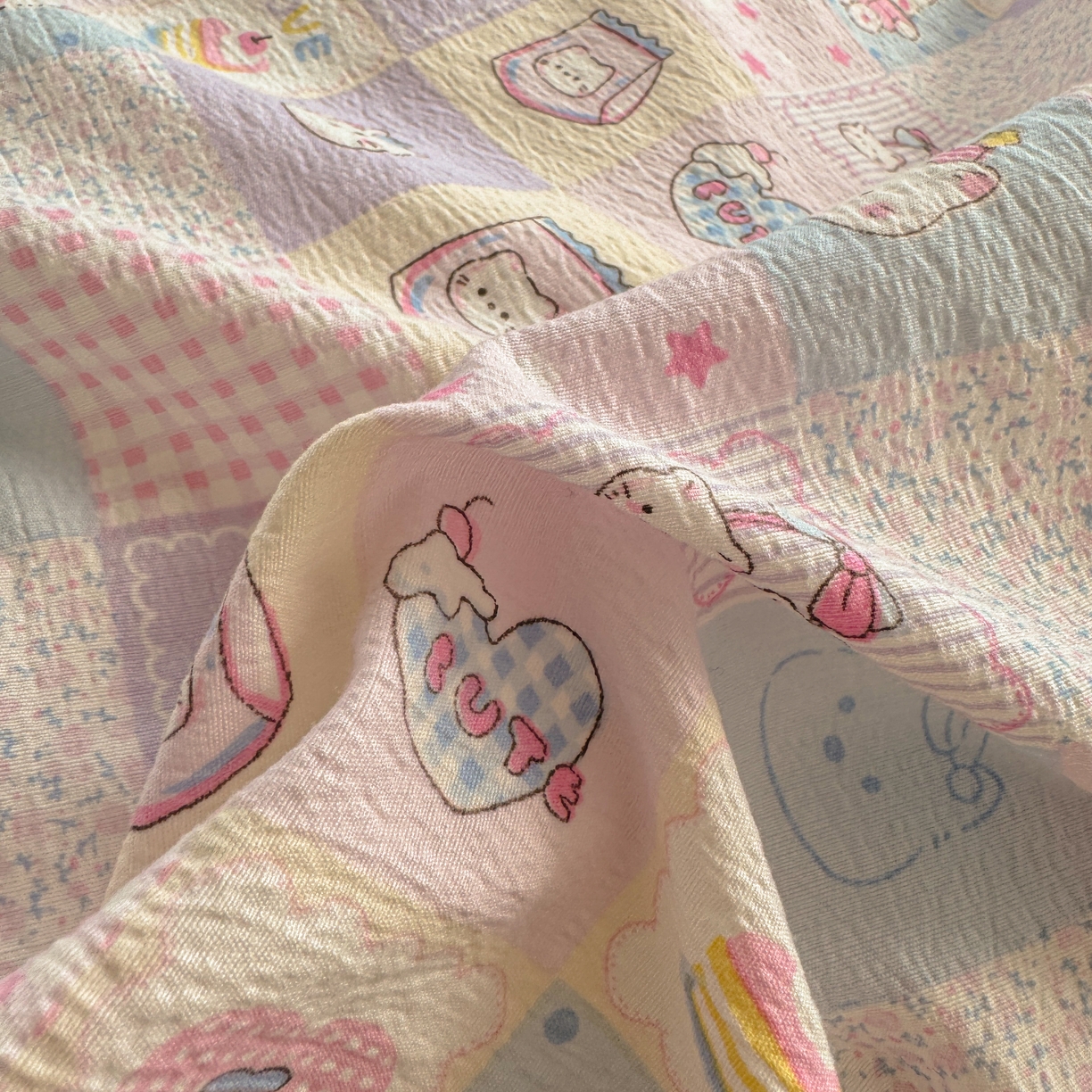 91家纺网 家纺一手货源 找家纺 繁花2025新款学生季第二波木棉水洗棉四件套三件套跑量款 小猫集结号