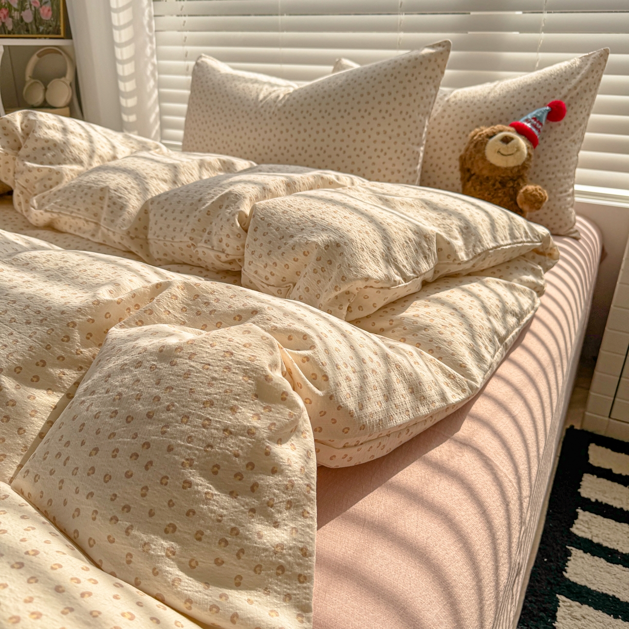 91家纺网 家纺一手货源 找家纺 繁花2025新款学生季第二波木棉水洗棉四件套三件套跑量款 尤加利