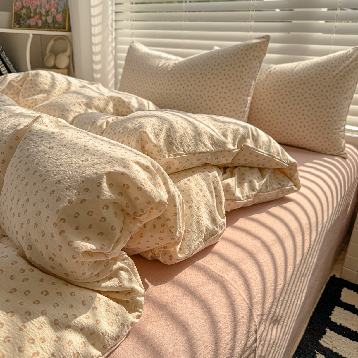 91家纺网 家纺一手货源 找家纺 繁花2025新款学生季第二波木棉水洗棉四件套三件套跑量款 尤加利