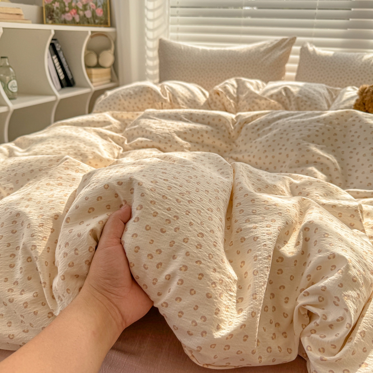 91家纺网 家纺一手货源 找家纺 繁花2025新款学生季第二波木棉水洗棉四件套三件套跑量款 尤加利