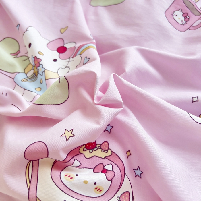 91家纺网 家纺一手货源 找家纺 鱼宝2026新款全棉幼儿园套件--萌趣系列 彩虹猫咪