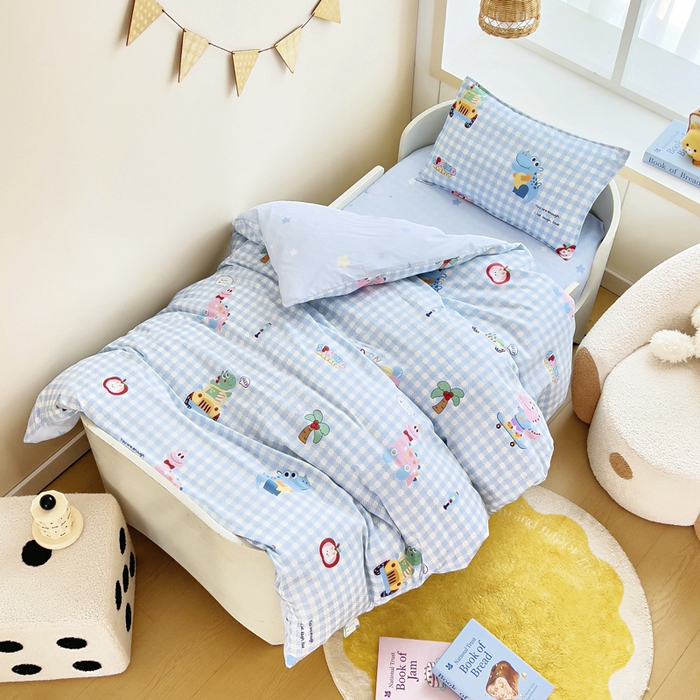 91家纺网 家纺一手货源 找家纺 鱼宝2026新款全棉幼儿园套件--萌趣系列 恐龙家族