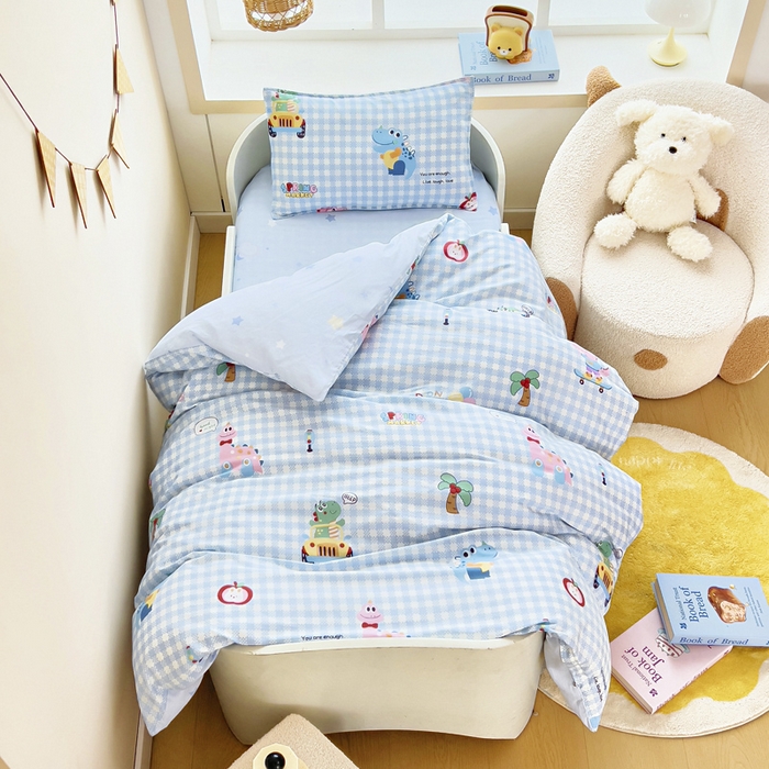 91家纺网 家纺一手货源 找家纺 鱼宝2026新款全棉幼儿园套件--萌趣系列 恐龙家族