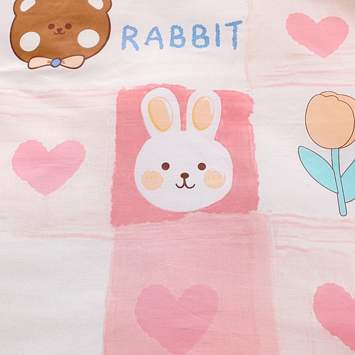 91家纺网 家纺一手货源 找家纺 鱼宝2026新款全棉幼儿园套件--萌趣系列 奶油兔