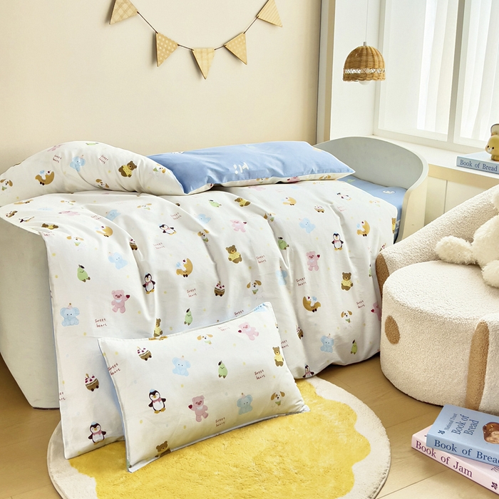 91家纺网 家纺一手货源 找家纺 鱼宝2026新款全棉幼儿园套件--萌趣系列 企鹅宝宝