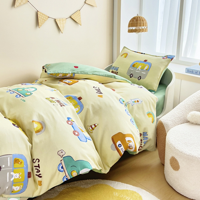 91家纺网 家纺一手货源 找家纺 鱼宝2026新款全棉幼儿园套件--萌趣系列 汽车乐园