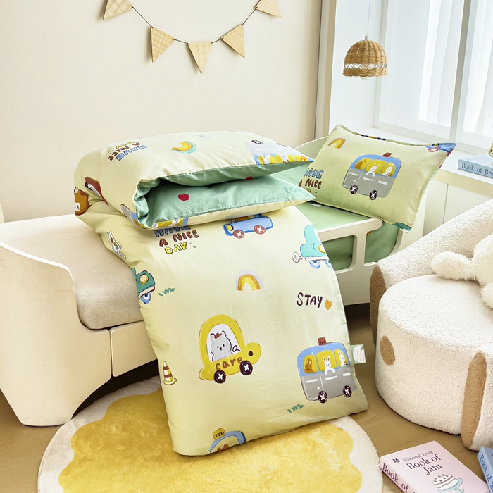 91家纺网 家纺一手货源 找家纺 鱼宝2026新款全棉幼儿园套件--萌趣系列 汽车乐园