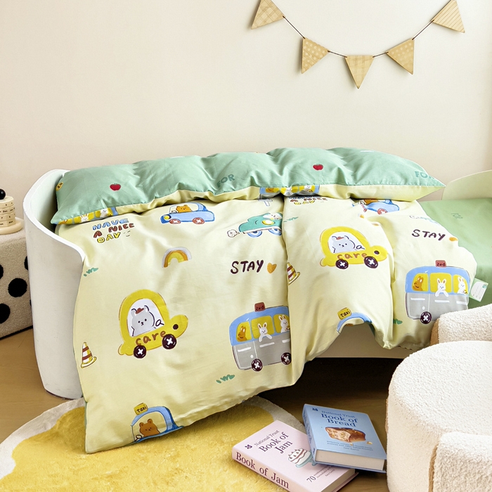 91家纺网 家纺一手货源 找家纺 鱼宝2026新款全棉幼儿园套件--萌趣系列 汽车乐园