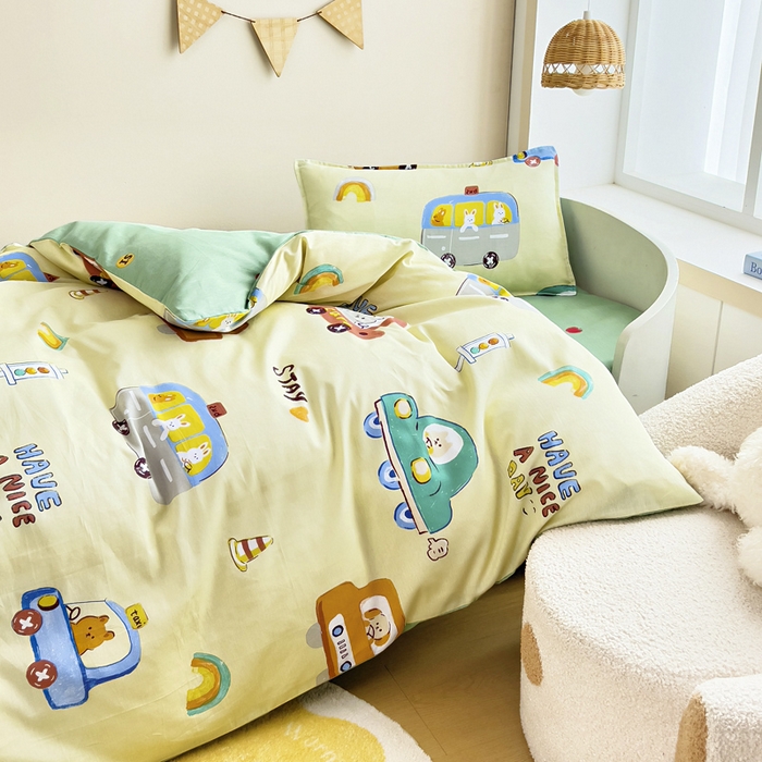 91家纺网 家纺一手货源 找家纺 鱼宝2026新款全棉幼儿园套件--萌趣系列 汽车乐园