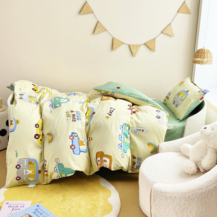 91家纺网 家纺一手货源 找家纺 鱼宝2026新款全棉幼儿园套件--萌趣系列 汽车乐园