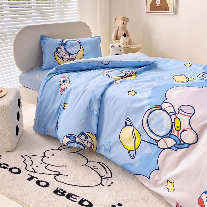 91家纺网 家纺一手货源 找家纺 鱼宝2026新款全棉幼儿园套件--萌趣系列 探索星球