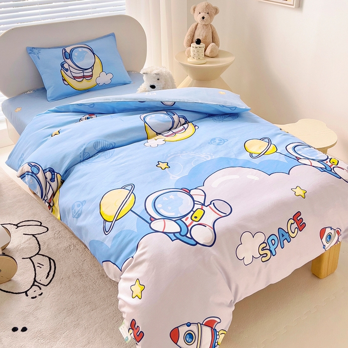 91家纺网 家纺一手货源 找家纺 鱼宝2026新款全棉幼儿园套件--萌趣系列 探索星球