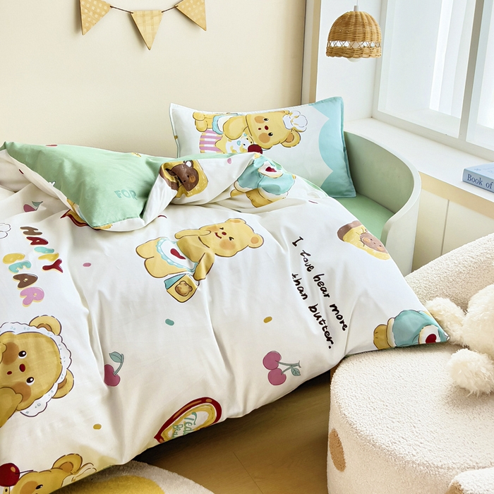 91家纺网 家纺一手货源 找家纺 鱼宝2026新款全棉幼儿园套件--萌趣系列 雪芙奶糕