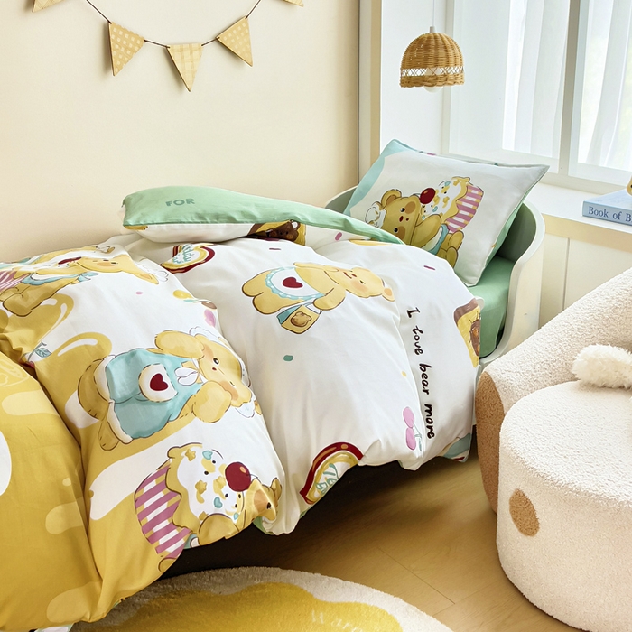 91家纺网 家纺一手货源 找家纺 鱼宝2026新款全棉幼儿园套件--萌趣系列 雪芙奶糕