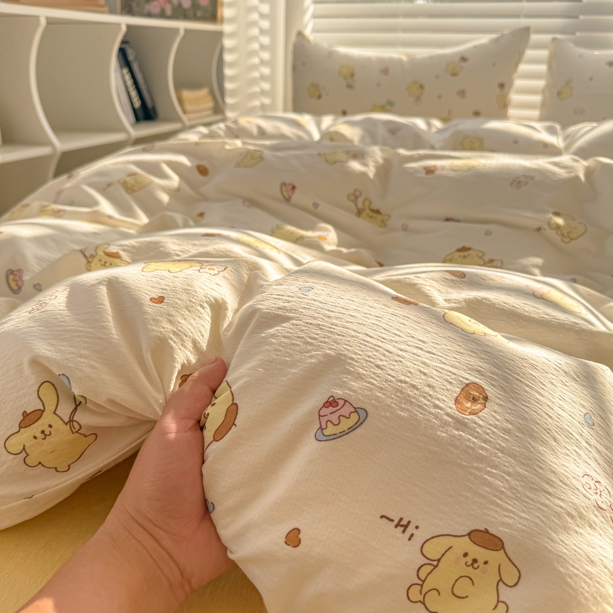 91家纺网 家纺一手货源 找家纺 繁花2025新款学生季第二波木棉水洗棉四件套三件套跑量款 元气布丁