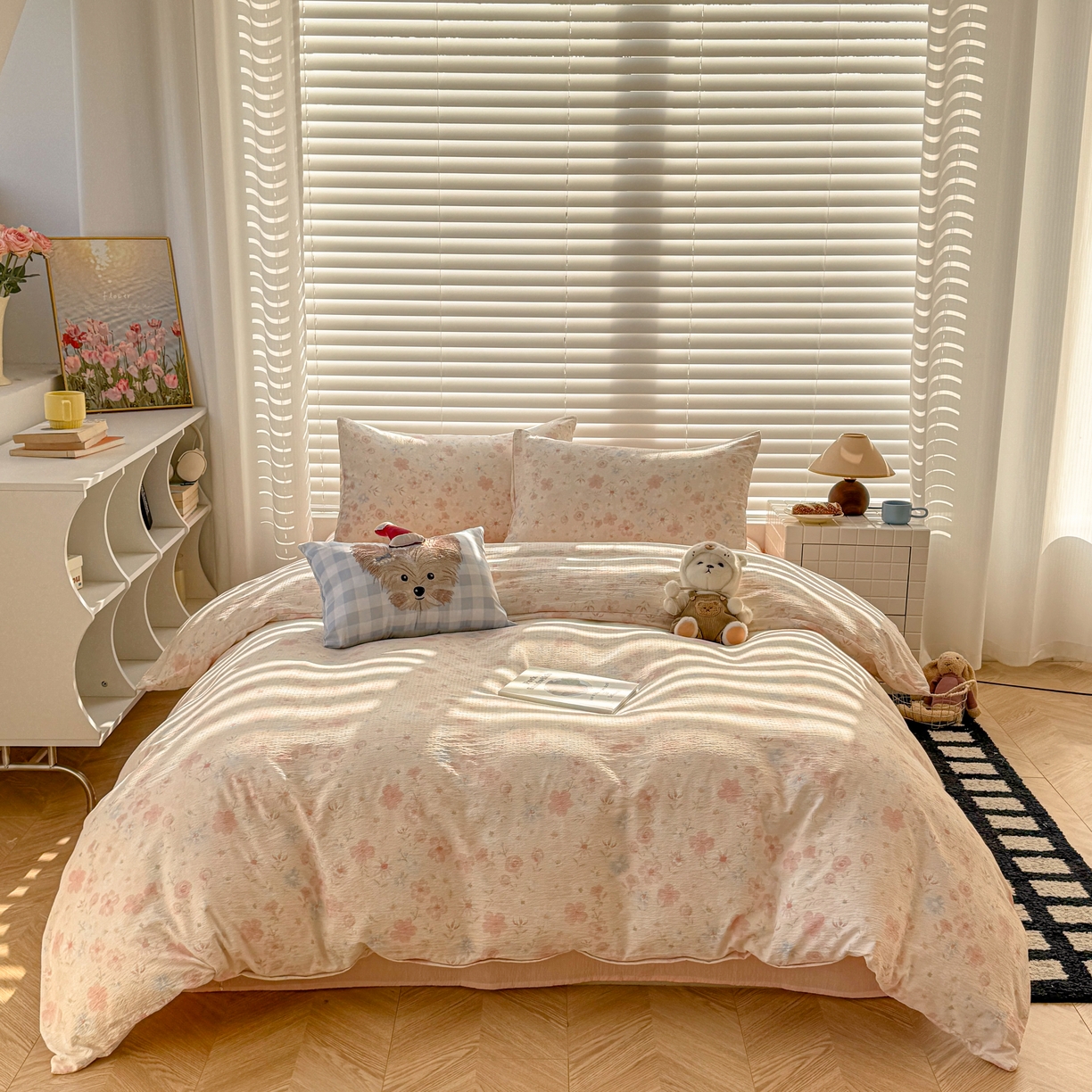 91家纺网 家纺一手货源 找家纺 繁花2025新款学生季第二波木棉水洗棉四件套三件套跑量款 茱丽叶