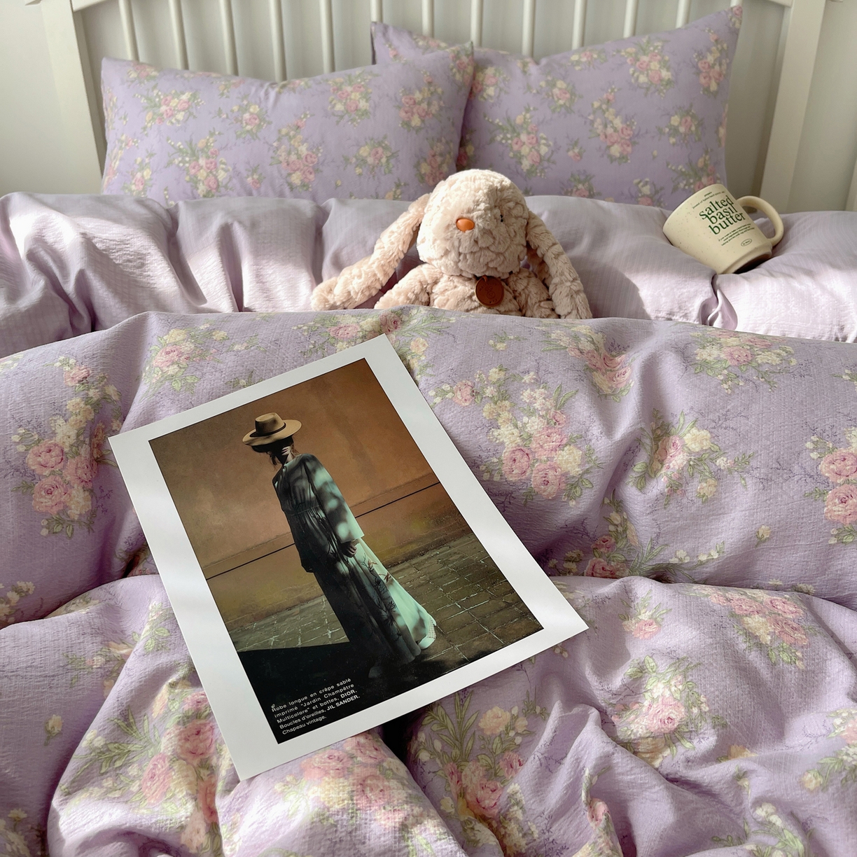 91家纺网 家纺一手货源 找家纺 繁花2025新款学生季第二波木棉水洗棉四件套三件套跑量款 紫黛花