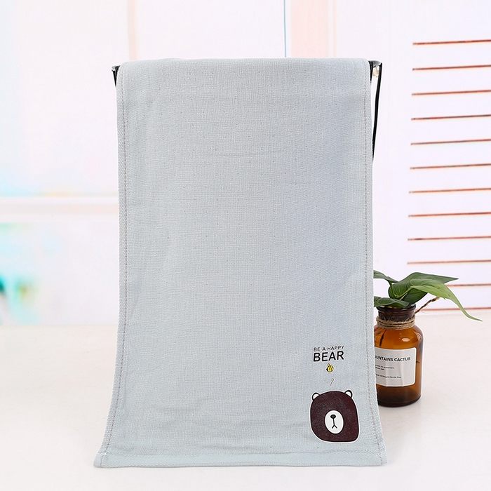 91家纺网 家纺一手货源 找家纺 娇兰毛巾 2025新款7A抗菌童趣方巾童巾 浅灰-童巾 50*25cm/条