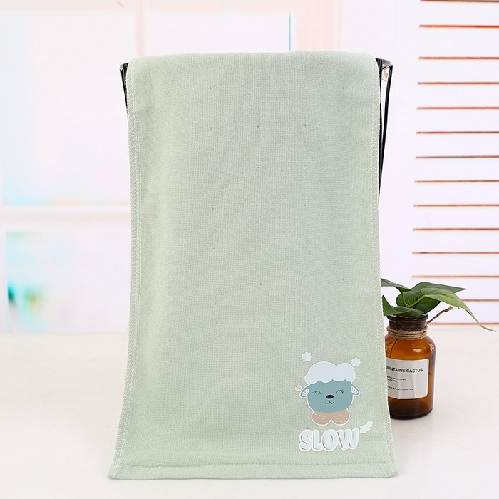 娇兰毛巾 2025新款7A抗菌童趣方巾童巾 浅绿-童巾 50*25cm/条