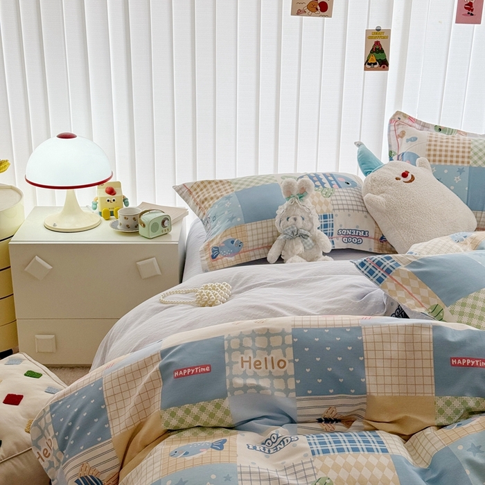 91家纺网 家纺一手货源 找家纺 于果 2024新款全棉13370四件套（9）多多鱼