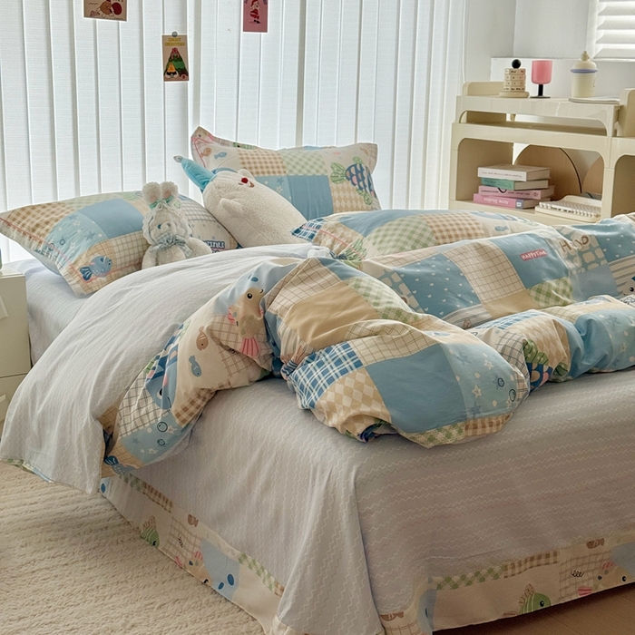 91家纺网 家纺一手货源 找家纺 于果 2024新款全棉13370四件套（9）多多鱼