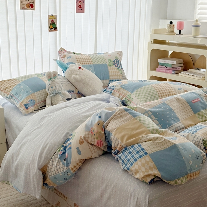 91家纺网 家纺一手货源 找家纺 于果 2024新款全棉13370四件套（9）多多鱼