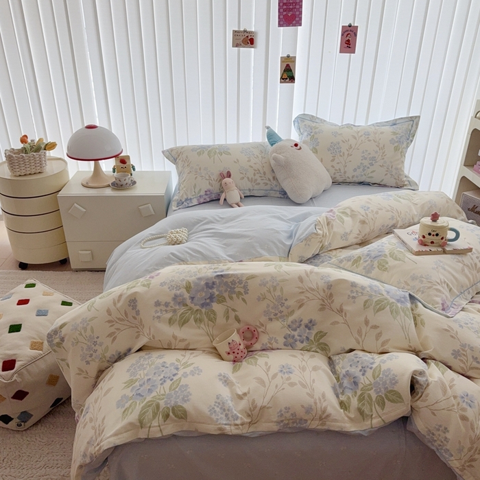 91家纺网 家纺一手货源 找家纺 于果 2024新款全棉13370四件套（9）花漾