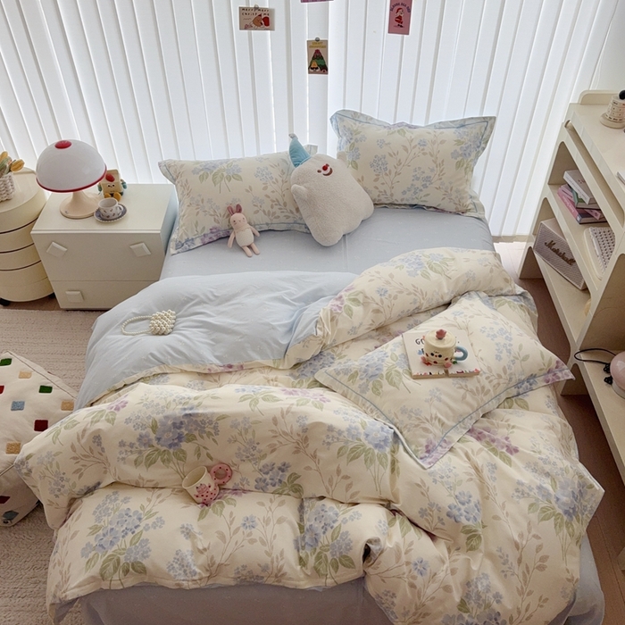 91家纺网 家纺一手货源 找家纺 于果 2024新款全棉13370四件套（9）花漾