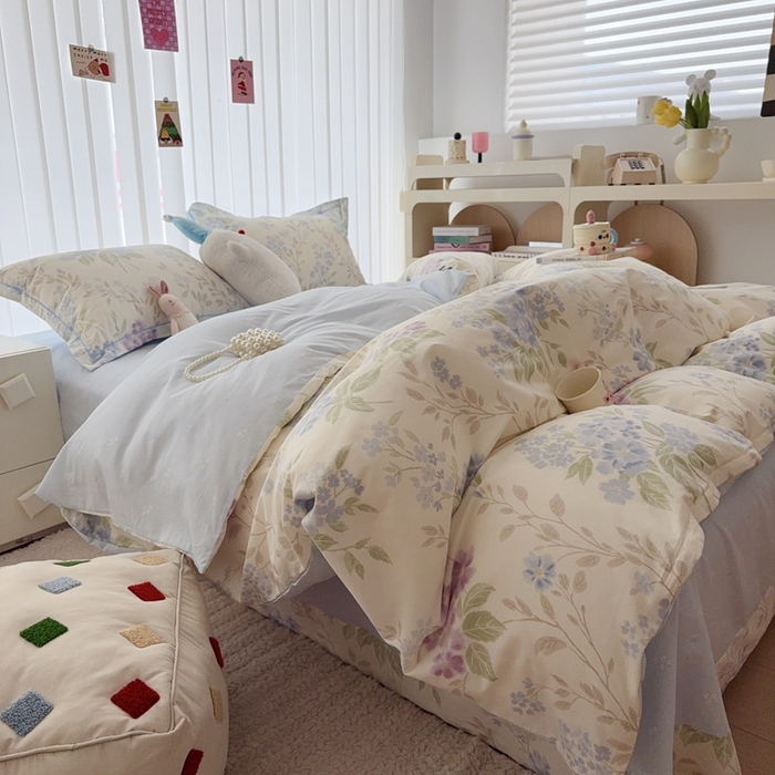 91家纺网 家纺一手货源 找家纺 于果 2024新款全棉13370四件套（9）花漾