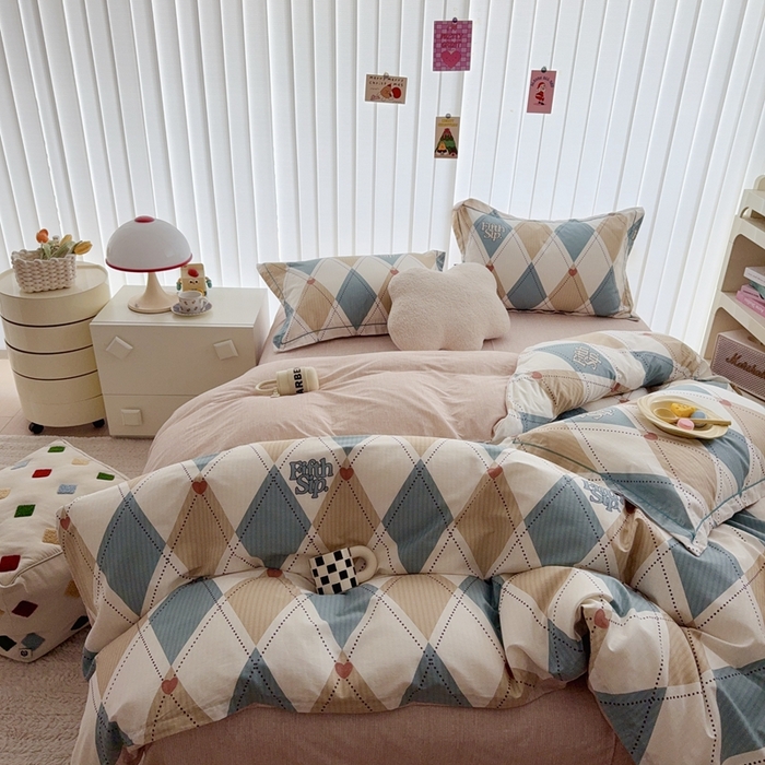 91家纺网 家纺一手货源 找家纺 于果 2024新款全棉13370四件套（9）极光