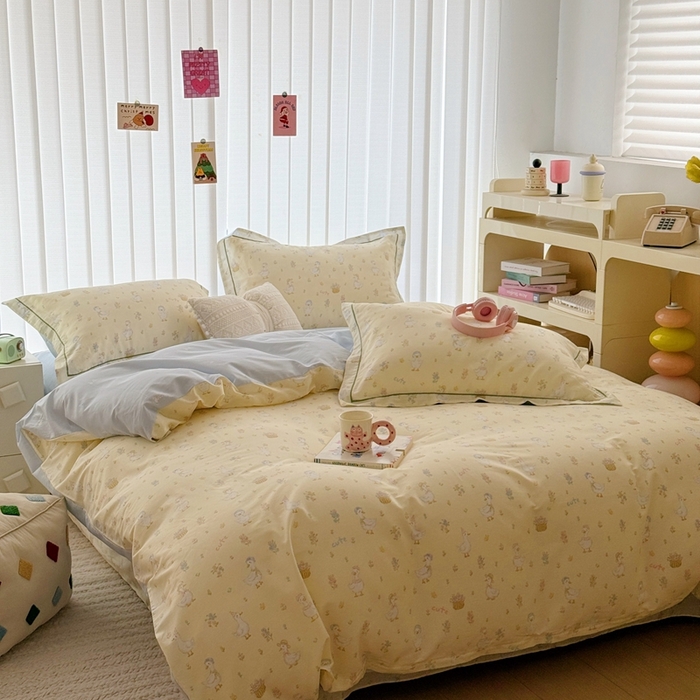 91家纺网 家纺一手货源 找家纺 于果 2024新款全棉13370四件套（9）可爱鸭鸭