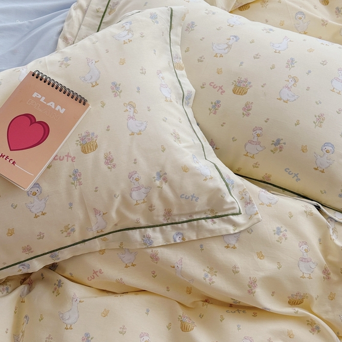 91家纺网 家纺一手货源 找家纺 于果 2024新款全棉13370四件套（9）可爱鸭鸭