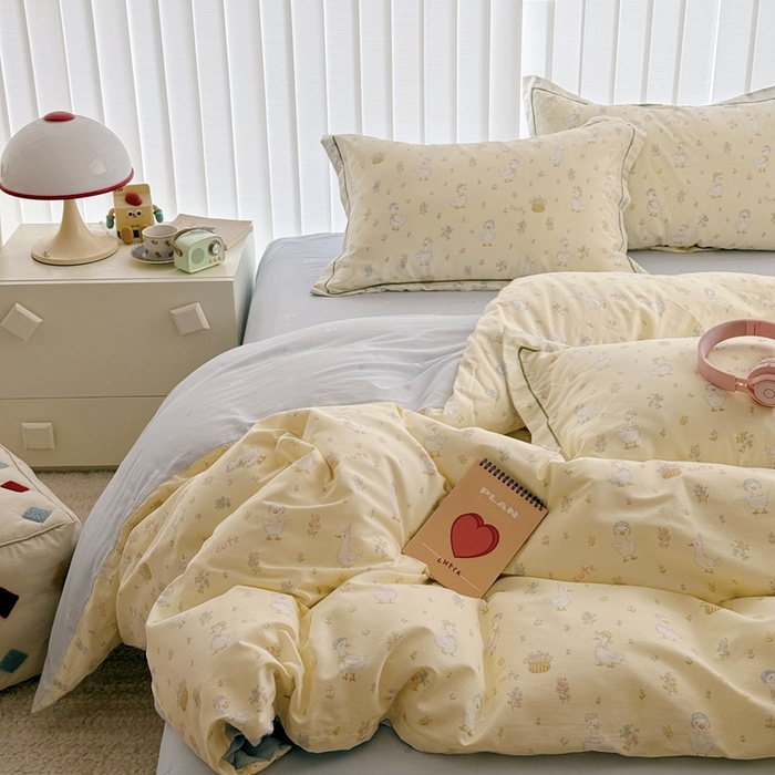 91家纺网 家纺一手货源 找家纺 于果 2024新款全棉13370四件套（9）可爱鸭鸭