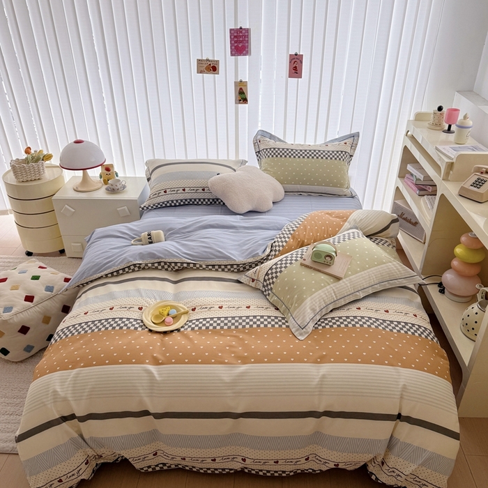 91家纺网 家纺一手货源 找家纺 于果 2024新款全棉13370四件套（9）梦彩,梦彩