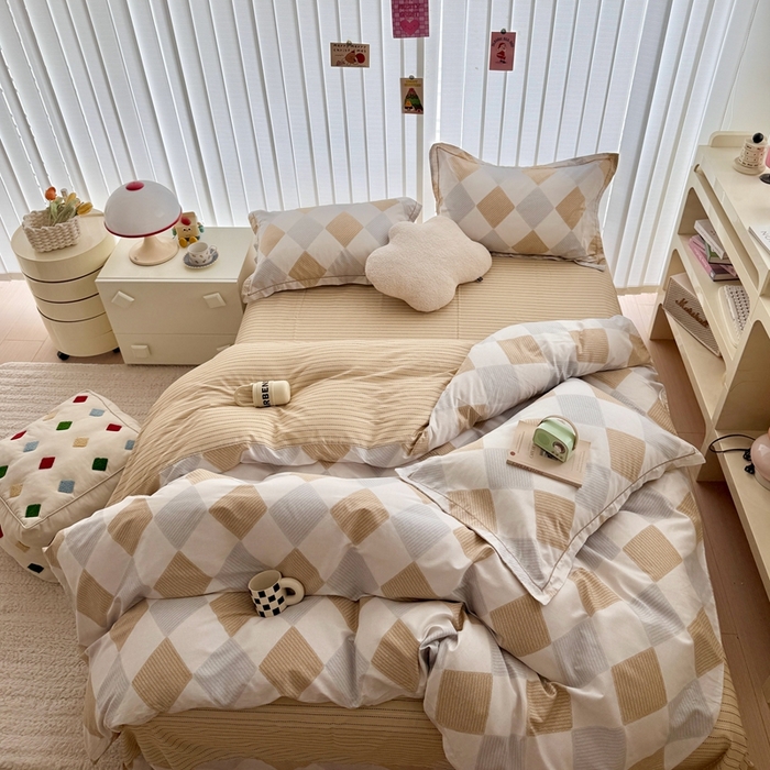 91家纺网 家纺一手货源 找家纺 于果 2024新款全棉13370四件套（9）瑞吉斯