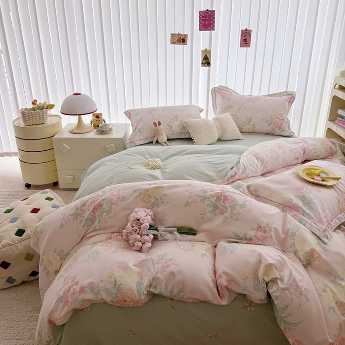 91家纺网 家纺一手货源 找家纺 于果 2024新款全棉13370四件套（9）若影花梦