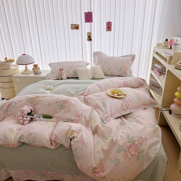 91家纺网 家纺一手货源 找家纺 于果 2024新款全棉13370四件套（9）若影花梦