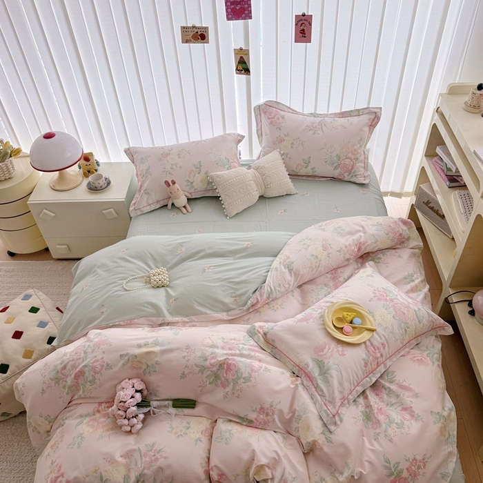 91家纺网 家纺一手货源 找家纺 于果 2024新款全棉13370四件套（9）若影花梦