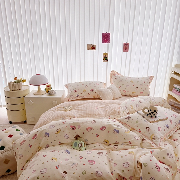 91家纺网 家纺一手货源 找家纺 于果 2024新款全棉13370四件套（9）糖果幼儿园