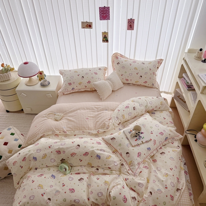 91家纺网 家纺一手货源 找家纺 于果 2024新款全棉13370四件套（9）糖果幼儿园