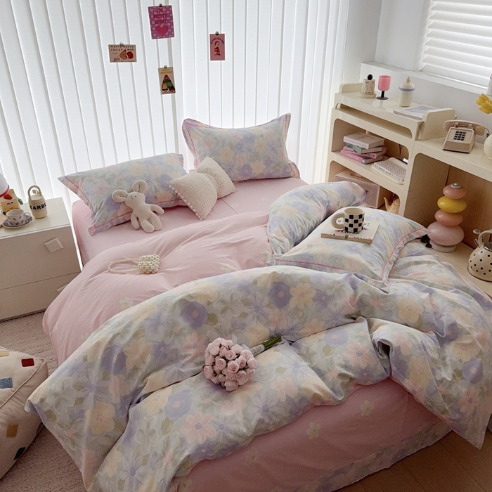 91家纺网 家纺一手货源 找家纺 于果 2024新款全棉13370四件套（9）桃花园